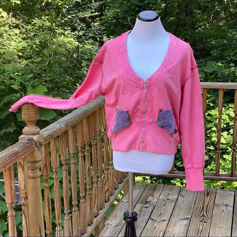 Produce Company Pink Front Zipper Jacket